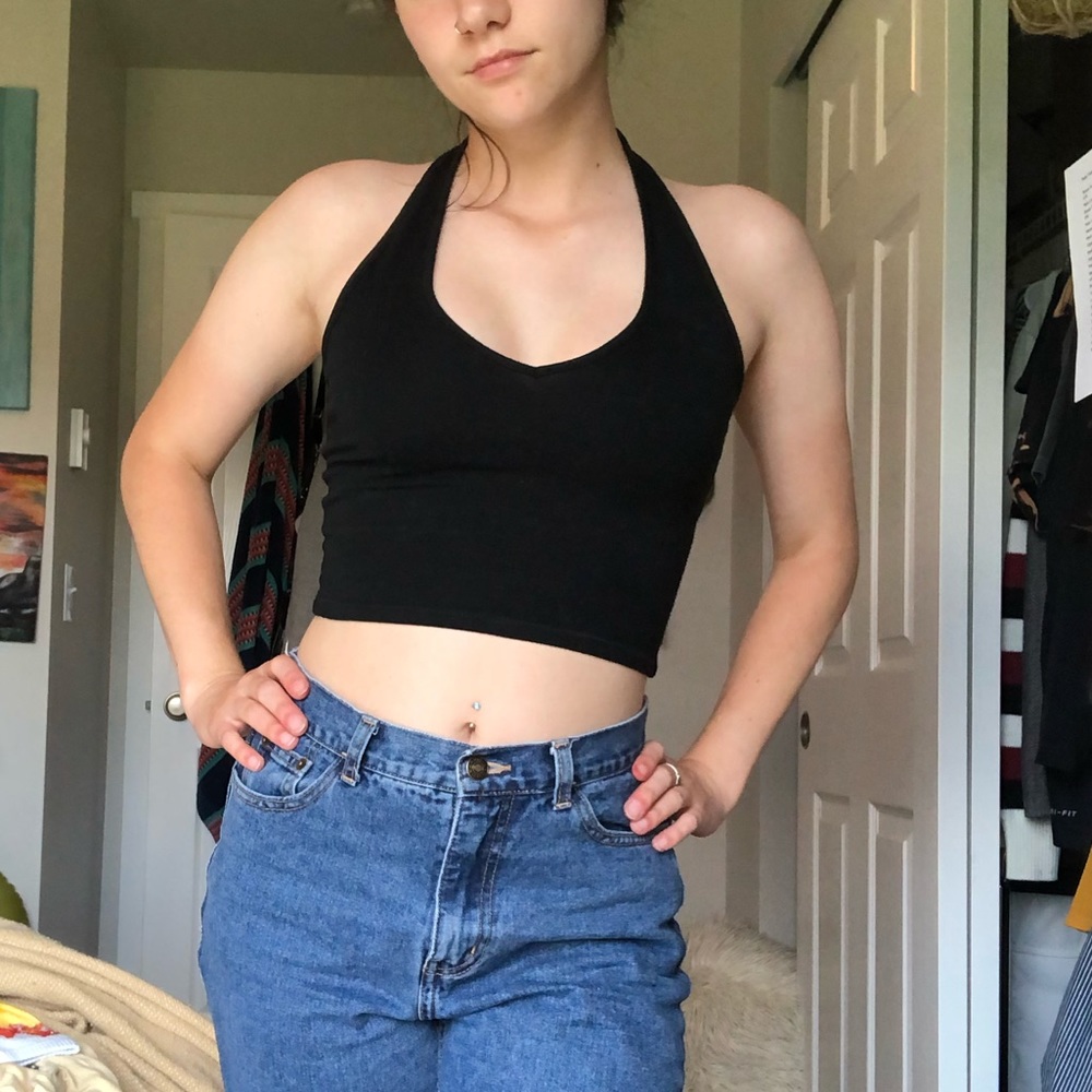 Black halter top
